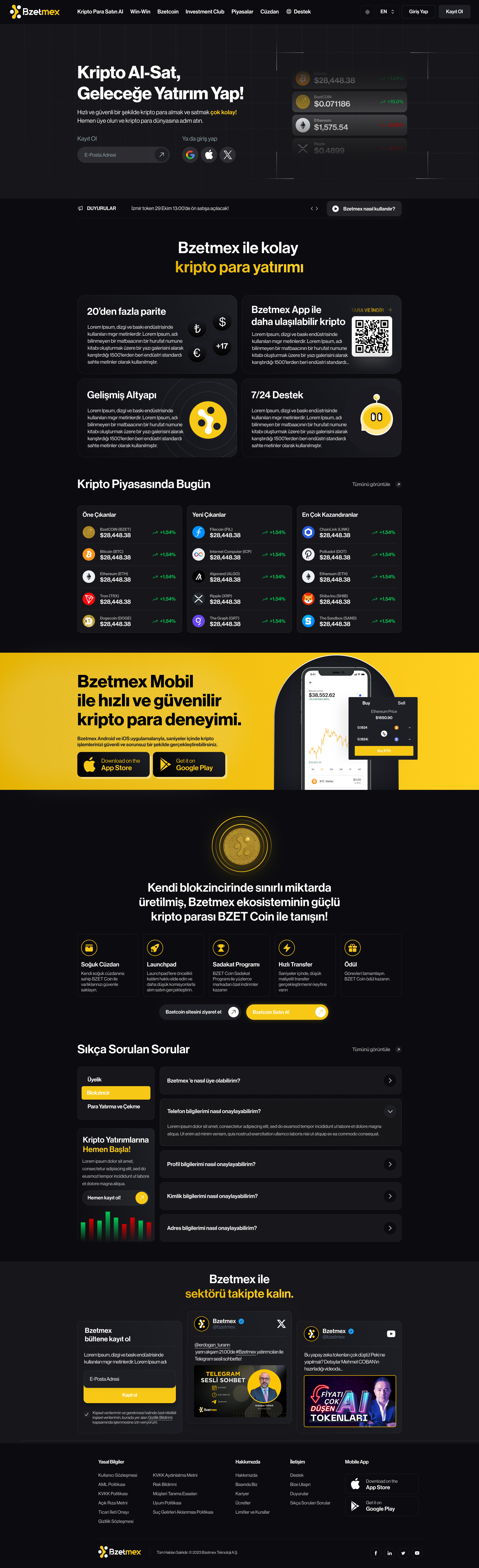 Example of Bzetmex Cryptocurrency Exchange UI Design