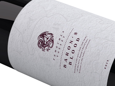 Baron's Blood dragon dragon illustration dragon logo dragon mark logo logo design mark wine wine label wine packaging