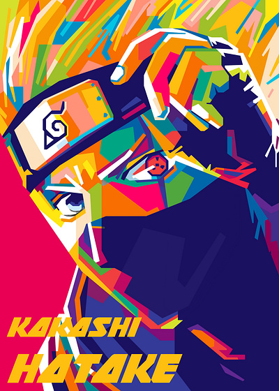 kakashi hatake abstract abstract art abstract design anime anime studio beautiful colorful colors commission open geometric kakashi manga naruto popart sasuke wpap