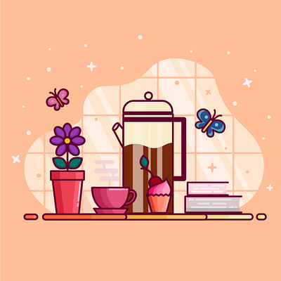 Cozy breakfast breakfast illustration