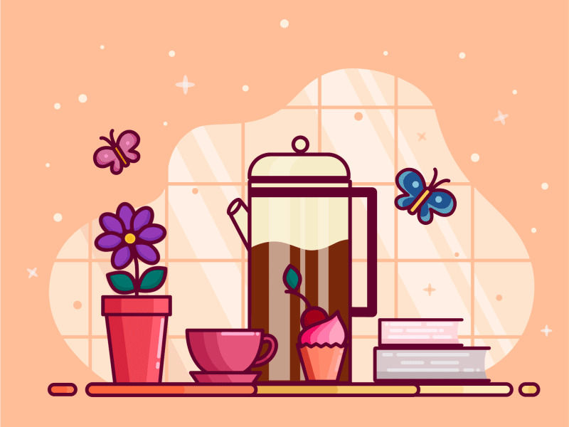 Cozy winter breakfast ;) after affects animation butterflies illustration love romance winter