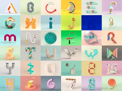 36 DOT 2017 36daysoftype 3d 3d art 3d illustration blender colours cycles dribble illustration letters numbers project render rendering typography vector work