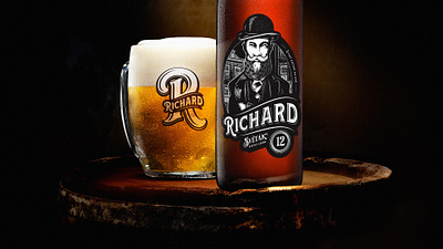 Richard brewery beer beer branding beer label bottle logo visual style