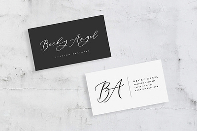 Elegant Business Card Design business card design elegant font fonts handwritten lettering logo modern prints signature