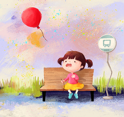 🎈👧 balloon character children childrens book childrens illustration cute doodle drawing girl illustration