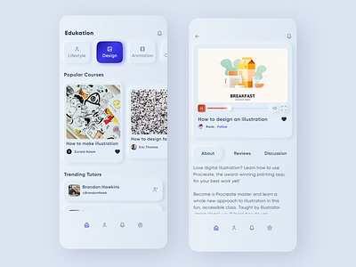 Skeuomorph Education App app app design application designer education education app figma interface ios light mobile modern saas skeuomorph skeuomorphic skeuomorphism tutorial ui ux video