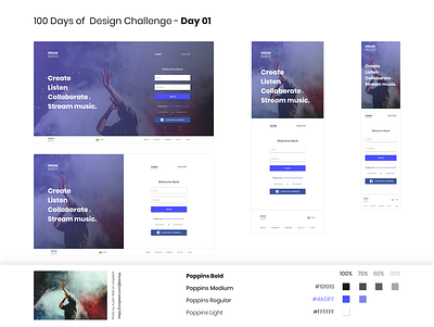 Daily Design Challenge Day-001 authentication concert music signin signup