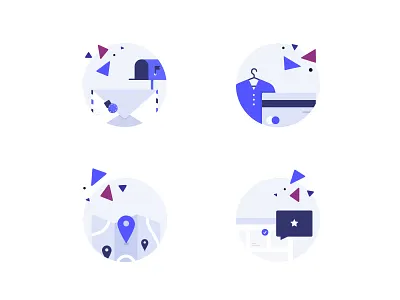 Product Type Illustrations 2d blue card circle ecommerce icon icon set icons illustration illustrations product sleeknote ui ux web