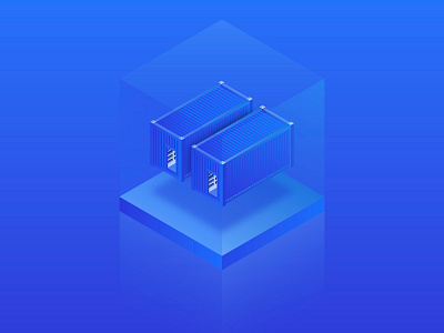 Data center (mining farm or mining container) 3d bitcoin blockchain branding container crypto cryptocurrency designer digital farm gradient gradients icon illustration isometry miner technology ui ux vector