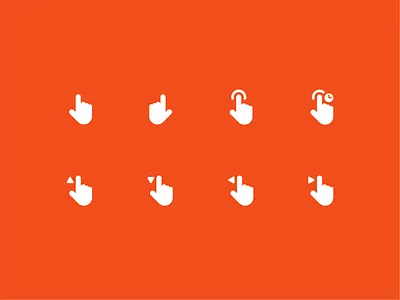 touch gestures iconset gestures hand icons icons set iconset slide tap touch touch gestures