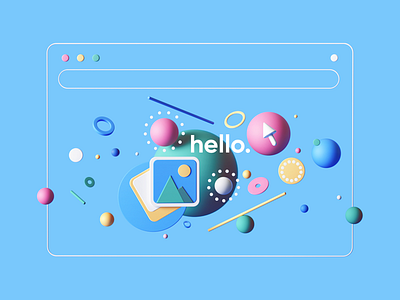 Landing Illustration 3d c4d cinema4d colors geometric landing landingpage tarka ui uiux web webdesign