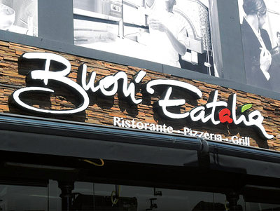 Buon' Eatalia Hasselt Illuminated Sign branding logo plexiglass sign sign design typography