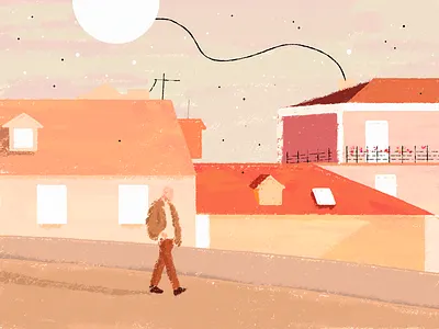 EMPTINESS adobe adobe photoshop art colors drawing dribbble emptiness houses illustraion illustration man shot