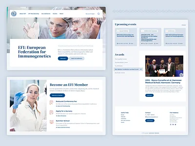 Responsive design for EFIweb blue clean design event faq hero image icons lab location mobile mobile design module tabs recources research responsive science virus web webdesign white