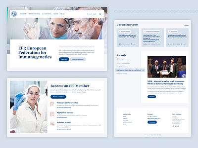 Responsive design for EFIweb blue clean design event faq hero image icons lab location mobile mobile design module tabs recources research responsive science virus web webdesign white