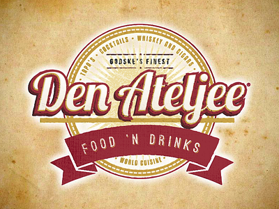 Den Ateljee logo branding icon illustration logo typography vector