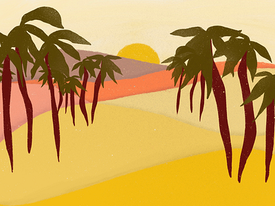 dry art digital art digital drawing digital illustration drawing drought hot illustration illustration artist landscape landscape design landscape illustration nature nature design palms summer sun sunset