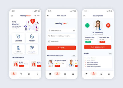 Medical iOS Application brand branding clean design flat helathcare illustration ios ios app minimal mobile app design mobile ui modern ui userexperience userinterface ux uxdesign web