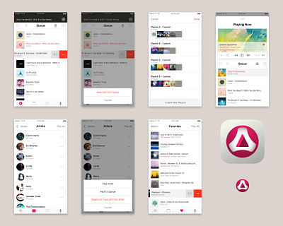 Thrix mockups app concept ios media player mobile ux design