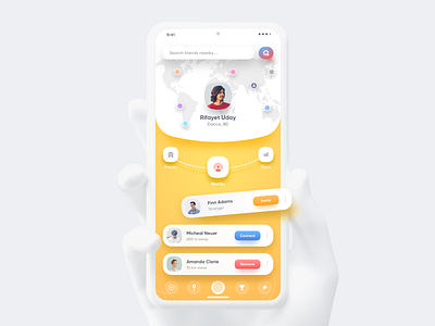 Nearby App Rebound android app animation branding colorful dashboard flutter design google illustration ios app latest design material design mobile print product design sketch typography web design 图标 应用 设计