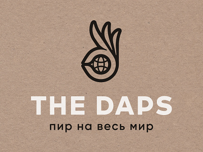 The Daps bar burger cafe emoji fast food fingers food globe hand logo logo design logodesign logos logotype ok planet restaurant sign