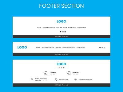 Footer Section - UI Design accommodation footer footer design hotel photoshop ui uidesign ux webdesignagency webdesigner website design