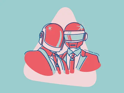 Daft Punk artwork daft punk french touch graphic design illustration illustrator music portrait vector