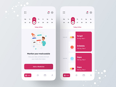 Medicine Reminder App app concept app design app designer best designer colorful app component design design inspiration medical menu minimal mobile application mufidul islam tapadar product productdesign table trend 2020 typography uidesign uxdesign