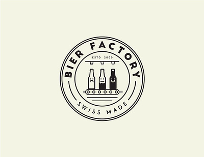 BIER FACTORY beer beer art beer bottle beer factory beer label branding funny illustration label line illustration linework logodesign playful playfull