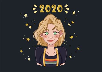 Jodie Whittaker 2020 2020 adobe draw character design colour doctor who girl illustration jodie whittaker line vector