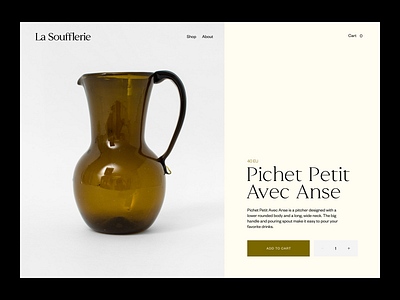 La Soufflerie, Product item add to cart art art direction branding design ecommerce editorial item photography product product branding product page site splitscreen type typography ui ux webshop website