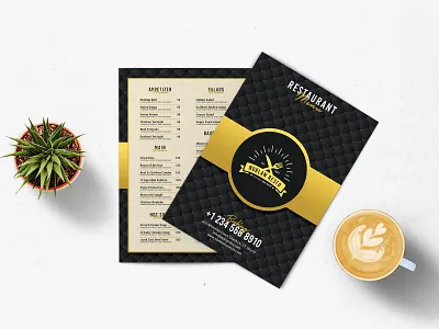 Luxury Restaurant Menu Template cafe menu commerce elegant menu food menu gold luxury menu design menu template print template promotion restaurant menu