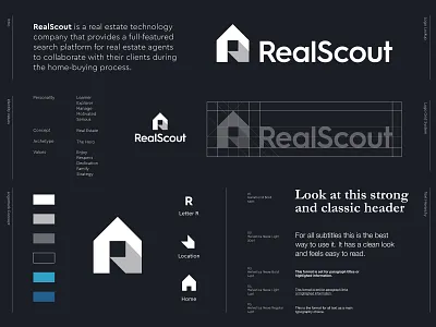 RealScout - Logo Redesign 🏠 brand brand pattern branding creative logos estate estate agent home house icon design location logo creative logo identity logo redesign logos patterns r monogram real realestate redesign stationary design