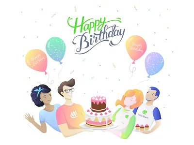 Happy Birthday Greeting E-mail digital art digital illustration email greeting card happy birthday illustraion