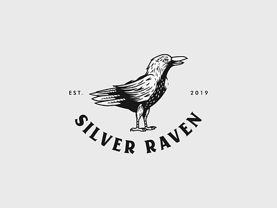 raven 01 animal bird icon bird logo branding design farming icon illustration logo raven vector vintage logo