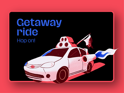 Getaway Ride branding car design digital futuristic illustration procreate typography vector