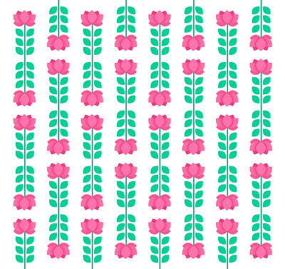 Lotus Pattern flat illustration flatdesign flower flower illustration graphic green logo illustration leaf lotus lotus flower pattern pattern design pink