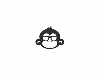 bespectacled monkey logo logo design