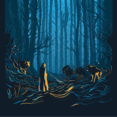 Dark Night Vector dark forest gothic horror illustrator movie art vector wolf wolfempire