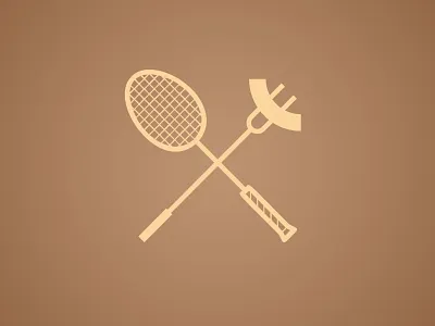U křížku (Next to the cross) badminton branding camp design icon logo racket recreation sausage summer vector