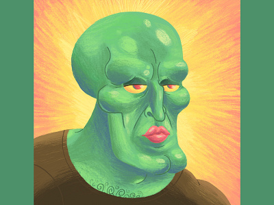 Handsome Squidward - Memes Art Show art direction art show character design exhibition fun handsome illustration meme memes spongebob spongebob squarepants squidward