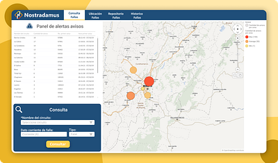 UI - Fail Detection App desktop map map design map marker map ui ux warnings web