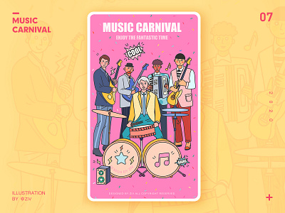 Music Carnival 2020 trend concept design design flat design illustraion music carnival party ui