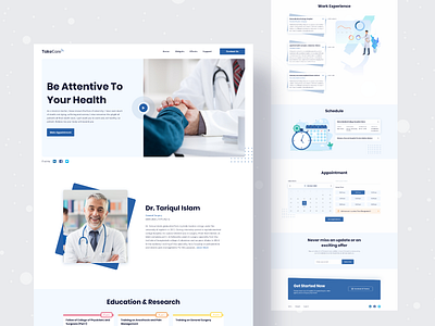 Doctor's Portfolio Landing anupdeb creative doctor freelancer hospital illustration landingpage minimal portfolio product simple typography ux web design webdesign website website design