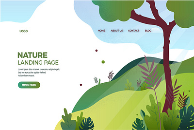 Landing page for nature topic design ecology illustration landingpage ui vector vector illustration