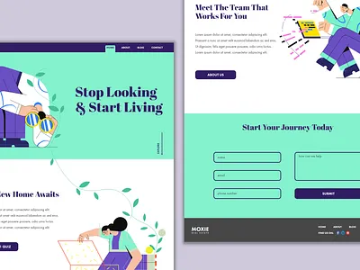 Real Estate Web Design app design illustration illustrator minimal typography ui ux web website