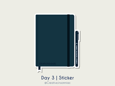 Day 3 Sticker design flat icon illustration logo sketchbook vector
