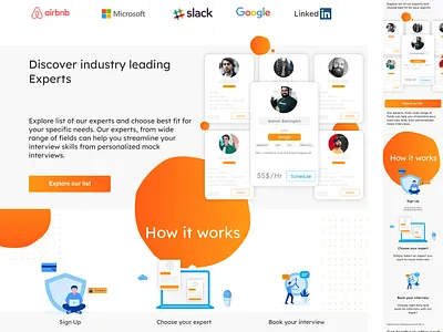 Landing page for making mock interview landing page landingpage startup ux ui web