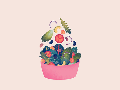 Salad avocado beans food illustration healthy illustration kale lettuce olives procreate salad spinach tomato vegan