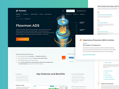 Flowmon | ADS Product Overview design detail modern design network product page security ui ui design web design website